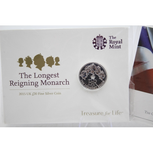 2288 - Two The Royal Mint £20 fine silver coins, one A Timeless First The George and The Dragon 2013 and on... 