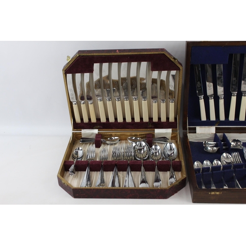 390C - Two boxed silver plated and ivorine cutlery sets, one forty piece and one fifty piece