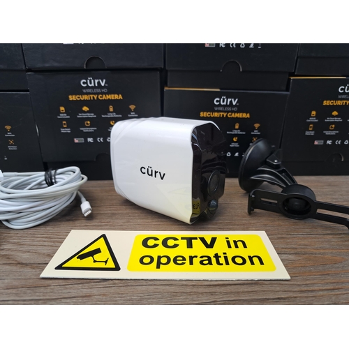 675 - Eight boxed and one unboxed Cürv wireless HD security cameras