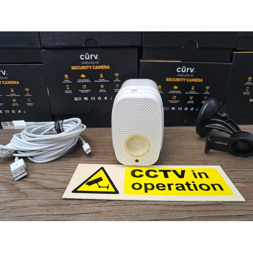 675 - Eight boxed and one unboxed Cürv wireless HD security cameras