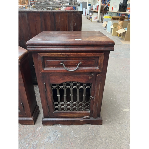 205 - Two pieces of Indian sheesham wood furniture, one TV stand and one bedside cabinet