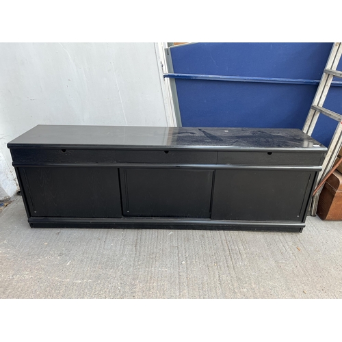 103B - A modern black ash effect sideboard - approx. 71cm high x 210cm wide x 45cm deep