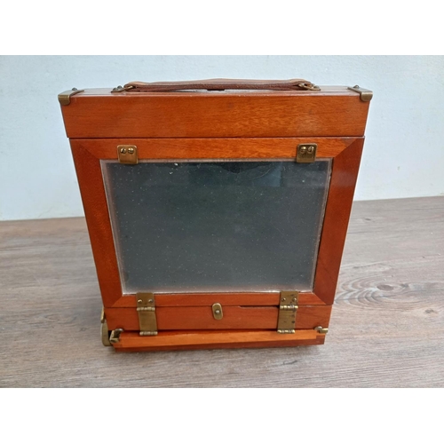 571 - A cased early 20th century mahogany and brass Thornton-Pickard Imperial Triple Extension folding fie... 