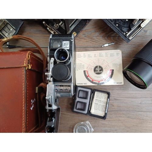 572 - Six items to include cased Paillard-Bolex B8 8mm cine camera fitted with Kern-Paillard and Dallmeyer... 