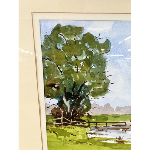 256 - A framed Alan Benson watercolour - approx. 55cm high x 65cm wide