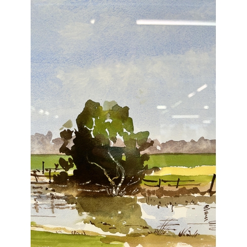 256 - A framed Alan Benson watercolour - approx. 55cm high x 65cm wide