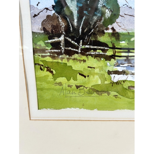 256 - A framed Alan Benson watercolour - approx. 55cm high x 65cm wide