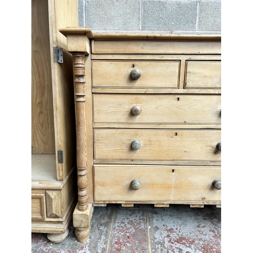 10 - A Victorian pine chest of drawers - approx. 124cm high x 127cm wide x 65cm deep