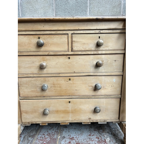 10 - A Victorian pine chest of drawers - approx. 124cm high x 127cm wide x 65cm deep