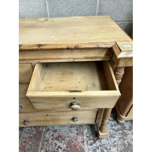 10 - A Victorian pine chest of drawers - approx. 124cm high x 127cm wide x 65cm deep