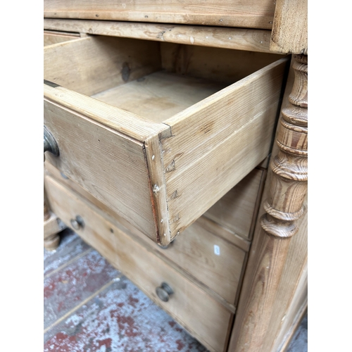 10 - A Victorian pine chest of drawers - approx. 124cm high x 127cm wide x 65cm deep