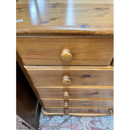 115 - A pine chest of drawers - approx. 93cm high x 84cm wide x 38cm deep