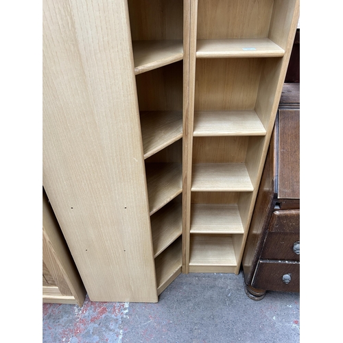 135 - Two pieces of modern oak furniture, one bookcase - approx. 205cm high x 78cm wide x 36cm deep and on... 