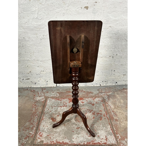 158 - A 19th century mahogany tilt top occasional table on barley twist tripod pedestal support - approx. ... 