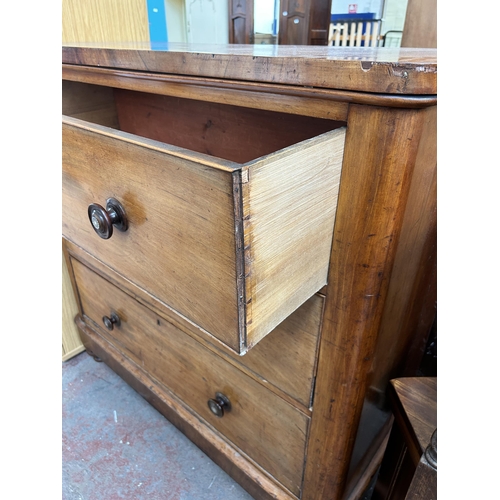 160 - A Victorian mahogany chest of drawers - approx. 121cm high x 120cm wide x 56cm deep