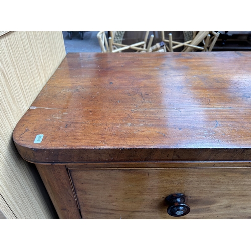 160 - A Victorian mahogany chest of drawers - approx. 121cm high x 120cm wide x 56cm deep