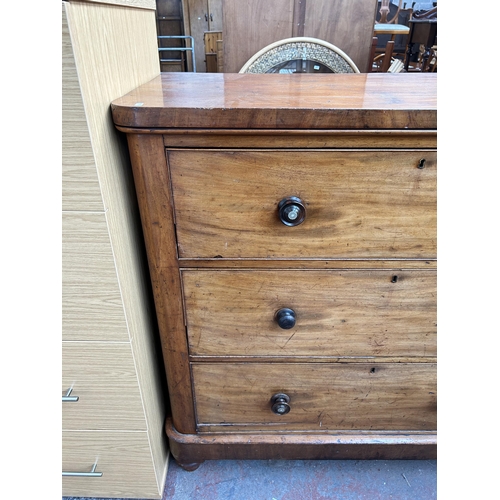 160 - A Victorian mahogany chest of drawers - approx. 121cm high x 120cm wide x 56cm deep