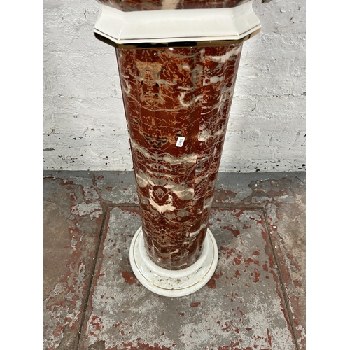 167 - An Italian Ceramiche Zanotto Bassano ceramic marble effect jardinière and stand - approx. 110cm high