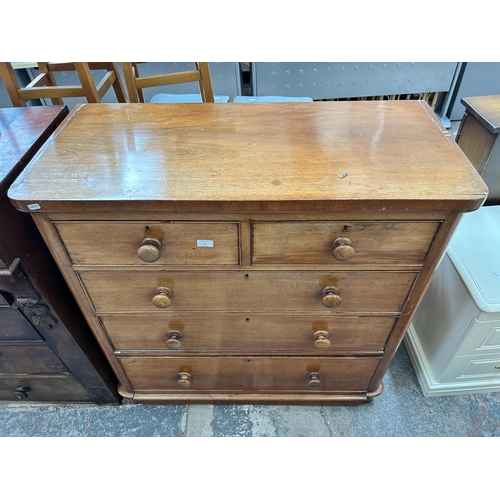 24 - A Victorian mahogany chest of drawers - approx. 105cm high x 104cm wide x 48cm deep