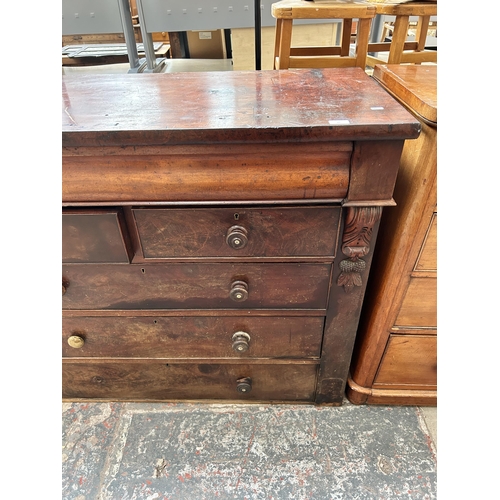 25 - A Victorian mahogany chest of drawers - approx. 104cm high x 126cm wide x 54cm deep