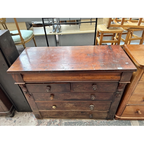 25 - A Victorian mahogany chest of drawers - approx. 104cm high x 126cm wide x 54cm deep