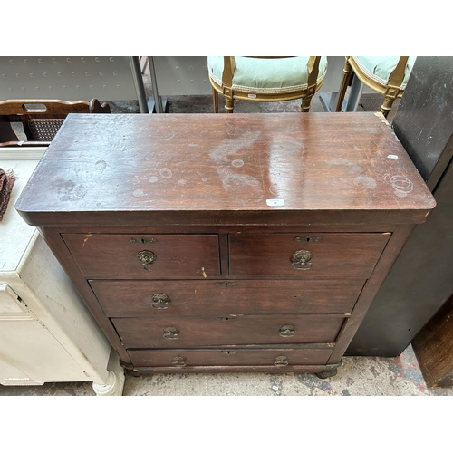 28 - A Victorian mahogany chest of drawers - approx. 107cm high x 92cm wide x 41cm deep