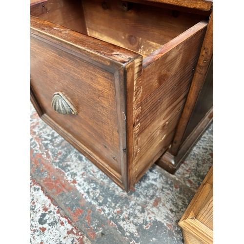 4 - A reclaimed pine boat shaped four tier bookcase - approx. 204cm high x 83cm wide x 32cm deep