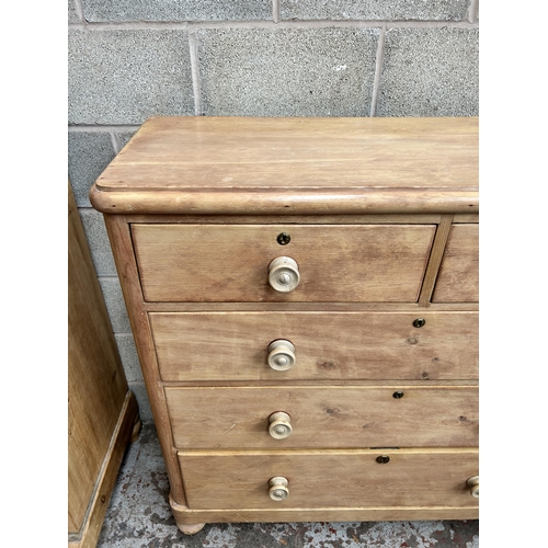 7 - A Victorian pine chest of drawers - approx. 120cm high x 120cm wide x 45cm deep