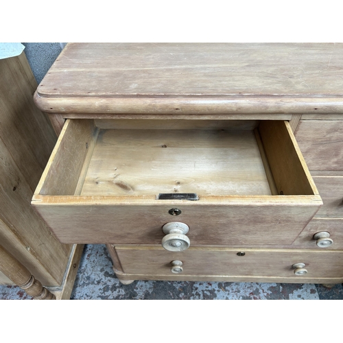 7 - A Victorian pine chest of drawers - approx. 120cm high x 120cm wide x 45cm deep