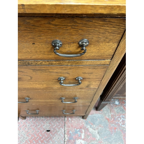 71 - An Arts and Crafts oak dressing chest - approx. 146cm high x 61cm wide x 46cm deep