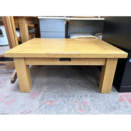 77 - A modern solid oak rectangular coffee table