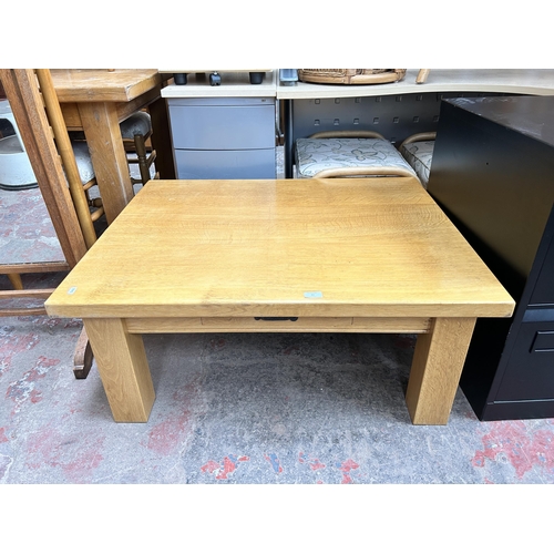 77 - A modern solid oak rectangular coffee table