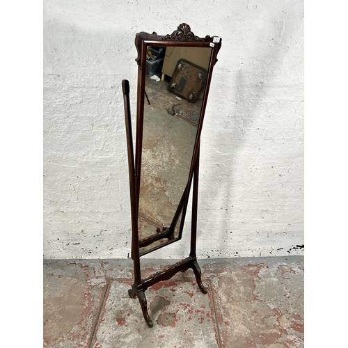 83 - A 19th century style mahogany cheval mirror - approx. 162cm high