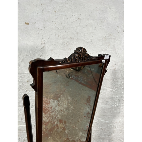 83 - A 19th century style mahogany cheval mirror - approx. 162cm high