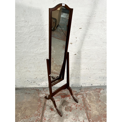 97 - A 19th century style mahogany cheval mirror