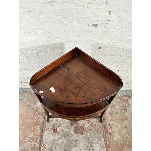 2 - A Georgian inlaid mahogany corner wash stand - approx. 89cm high x 62cm wide x 44cm deep