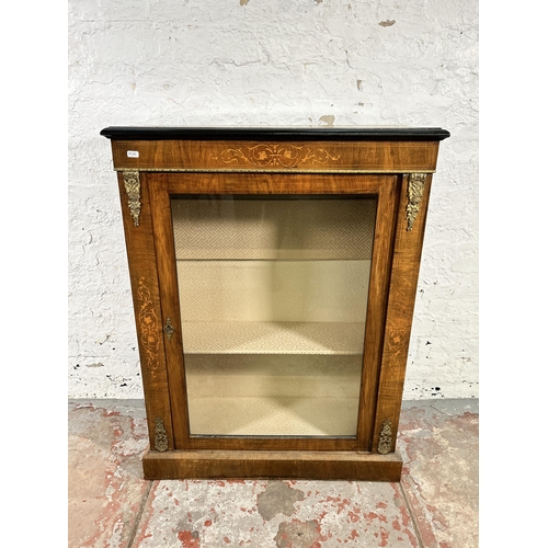 27 - A Victorian inlaid walnut and ormolu mounted pier cabinet - approx. 99cm high x 75cm wide x 30cm dee... 