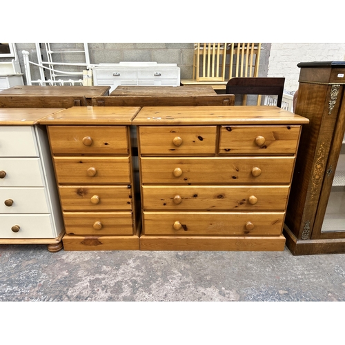 30 - Two pine chests of drawers