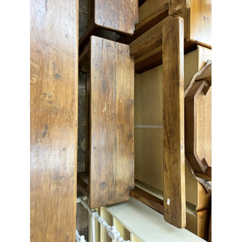 4 - A 19th century fruitwood school desk and chair - approx. 81cm high x 91 wide x 87cm deep