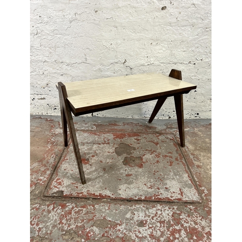 63 - A mid 20th century oak and formica rectangular coffee table