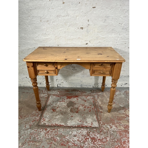 192 - A Victorian style pine writing desk - approx. 76cm high x 106cm wide x 56cm deep