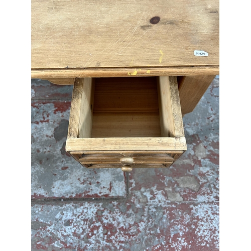 192 - A Victorian style pine writing desk - approx. 76cm high x 106cm wide x 56cm deep