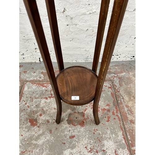 195 - An Edwardian inlaid mahogany circular two tier jardinière stand - approx. 92cm high x 30cm diameter