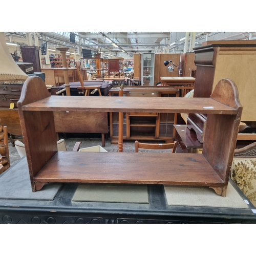 80 - An early 20th century pine bench - approx. 51cm high x 88cm wide x 28cm deep