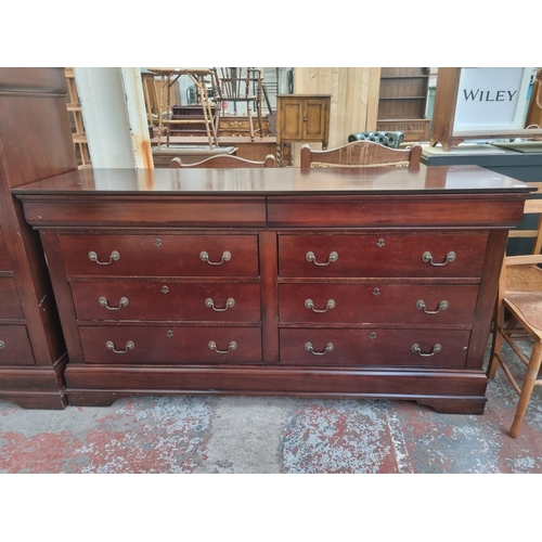 98 - A Georgian style mahogany chest of six drawers with two further secret drawers - approx. 91cm high x... 