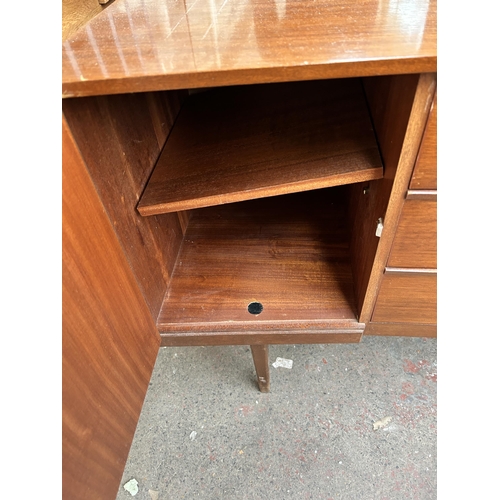 223 - A mid 20th century teak dressing table - approx. 116cm high x 131cm wide x 46cm deep