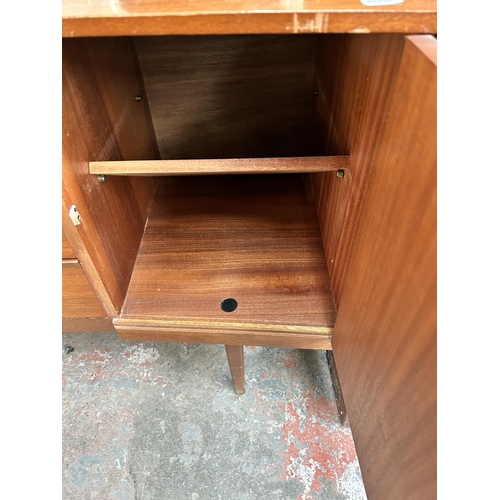 223 - A mid 20th century teak dressing table - approx. 116cm high x 131cm wide x 46cm deep