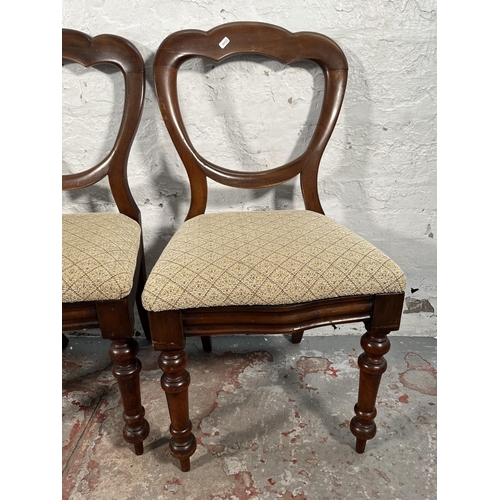 151 - Three Victorian mahogany balloon back dining chairs