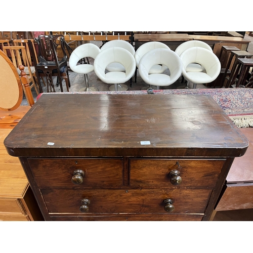 154 - A Victorian walnut chest of two short over three long drawers - approx. 110cm high x 100cm wide x 49... 