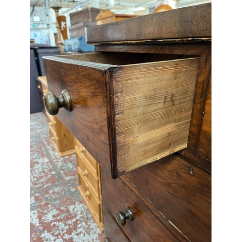 154 - A Victorian walnut chest of two short over three long drawers - approx. 110cm high x 100cm wide x 49... 